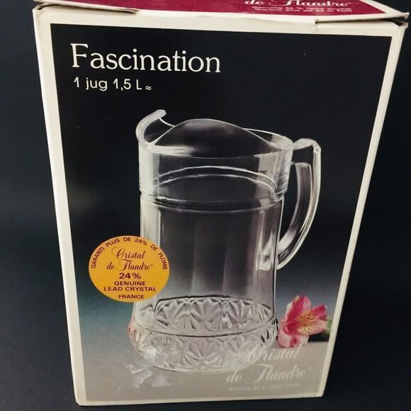 Cristal de Flandre France Fascination Jug Pitcher - Picture 1 of 8